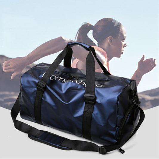 B-316 Large Capacity Glossy Waterproof Fitness Bag Luggage Bag(Black) - Travel Bags by buy2fix | Online Shopping UK | buy2fix