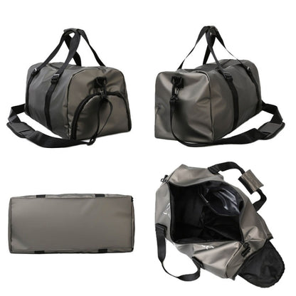 B-316 Large Capacity Glossy Waterproof Fitness Bag Luggage Bag(Black) - Travel Bags by buy2fix | Online Shopping UK | buy2fix