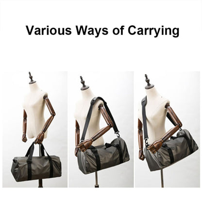 B-316 Large Capacity Glossy Waterproof Fitness Bag Luggage Bag(Grey) - Travel Bags by buy2fix | Online Shopping UK | buy2fix