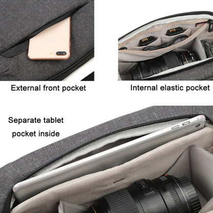 Portable Waterproof Photography SLR Camera Messenger Bag, Color: 3L Dark Gray - Strap Satchel by buy2fix | Online Shopping UK | buy2fix