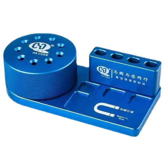 Support de rangement pour tournevis MaYuan, boîte de rangement pour tournevis en métal à base rotative (bleu)