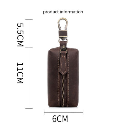 QY-9029  Car Universal Retro Crazy Horse Leather Key Case(Dark Coffee) - Car Key Cases by buy2fix | Online Shopping UK | buy2fix