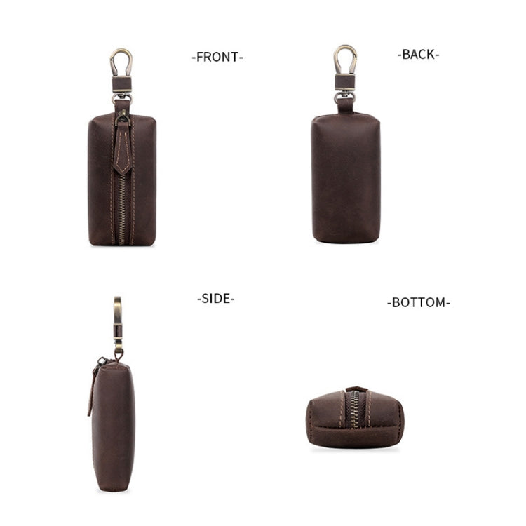 QY-9029  Car Universal Retro Crazy Horse Leather Key Case(Dark Coffee) - Car Key Cases by buy2fix | Online Shopping UK | buy2fix
