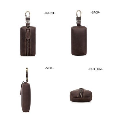 QY-9029  Car Universal Retro Crazy Horse Leather Key Case(Dark Coffee) - Car Key Cases by buy2fix | Online Shopping UK | buy2fix