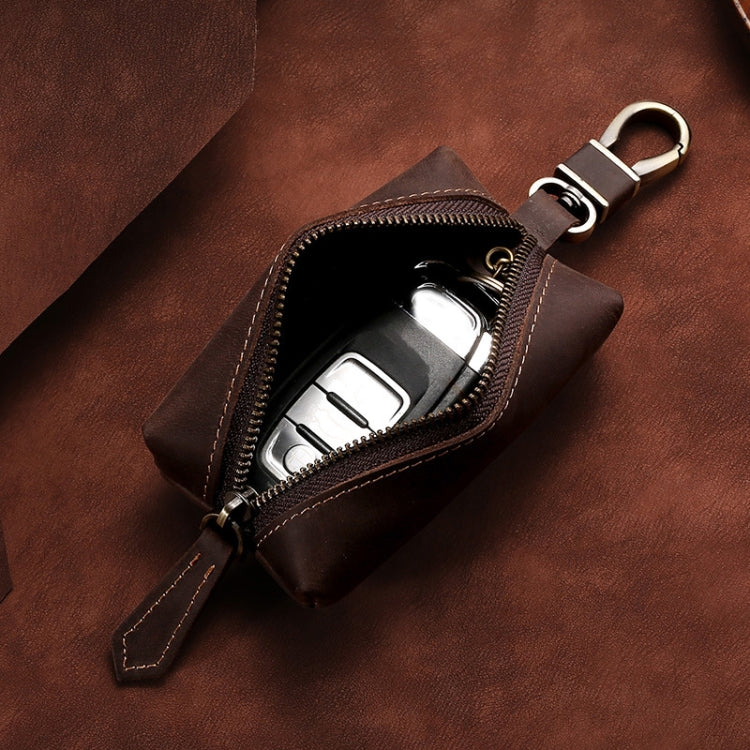 QY-9029  Car Universal Retro Crazy Horse Leather Key Case(Dark Coffee) - Car Key Cases by buy2fix | Online Shopping UK | buy2fix