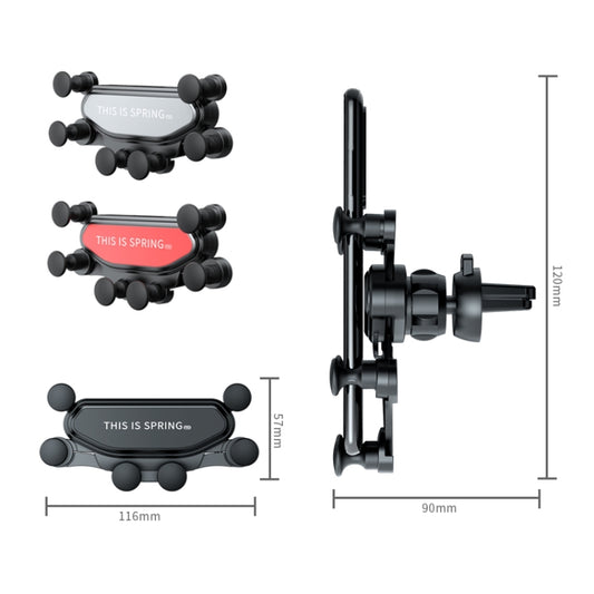 KM-20 Car Universal Air Outlet Gravity Mobile Phone Holder(Black) - Universal Car Holders by buy2fix | Online Shopping UK | buy2fix