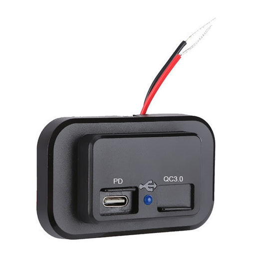 18W QC3.0 Fast Charge PD Car RV Boat Charger(Black) - DIY Modified Charger by buy2fix | Online Shopping UK | buy2fix