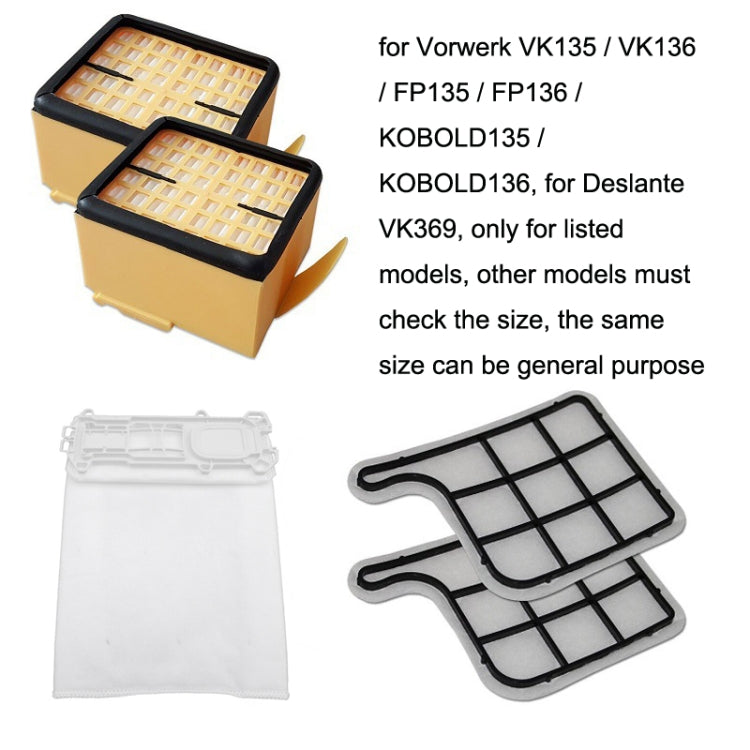 5PCS Dust Bag For Vorwerk VK135 / VK136 Vacuum Cleaner Accessories by buy2fix