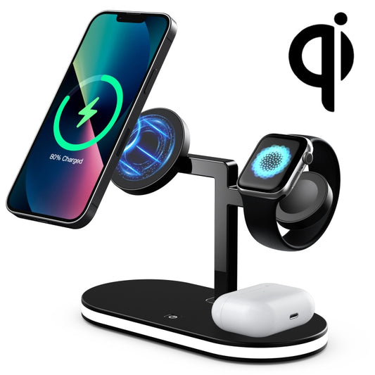 UD23 15W 3 In 1 Aluminum Alloy Wireless Charger, For Smartphone&iWatch&AirPods(Black) - Wireless Charger by buy2fix | Online Shopping UK | buy2fix