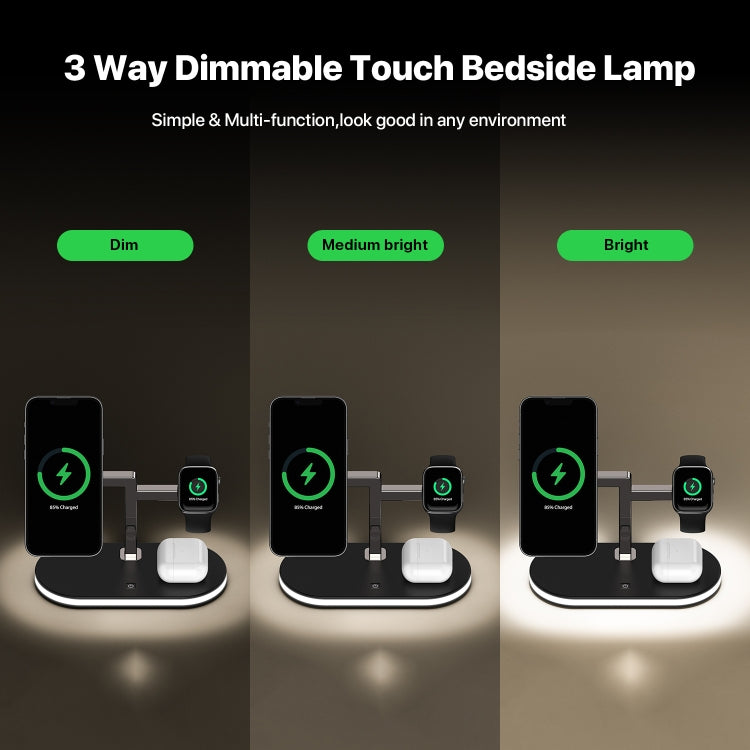 UD23 15W 3 In 1 Aluminum Alloy Wireless Charger, For Smartphone&iWatch&AirPods(Black) - Wireless Charger by buy2fix | Online Shopping UK | buy2fix