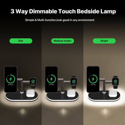 UD23 15W 3 In 1 Aluminum Alloy Wireless Charger, For Smartphone&iWatch&AirPods(Black) - Wireless Charger by buy2fix | Online Shopping UK | buy2fix