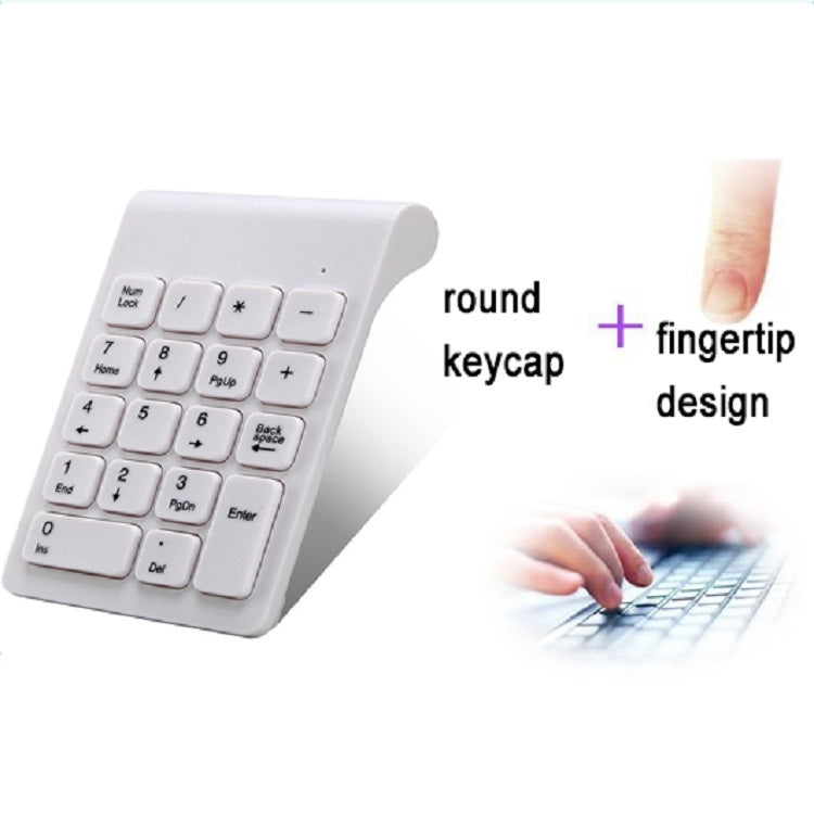 Mini 2.4G Wireless Numeric Keypad(White) by buy2fix