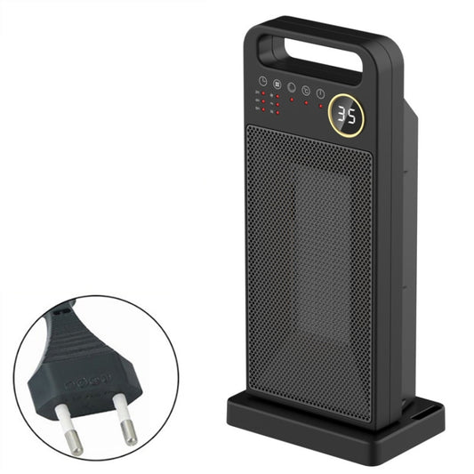 LCD Digital Display Rotary Remote Control Heater PTC Ceramic Heating Heater, Spec: EU Plug (Black) - Electric Heaters by buy2fix | Online Shopping UK | buy2fix