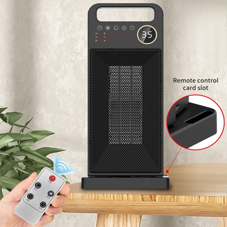 LCD Digital Display Rotary Remote Control Heater PTC Ceramic Heating Heater, Spec: EU Plug (Black) by buy2fix