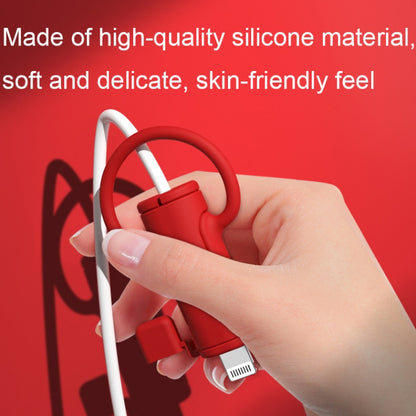 3 PCS Soft Washable Data Cable Silicone Case For Apple, Spec: 8 Pin (Red) by buy2fix