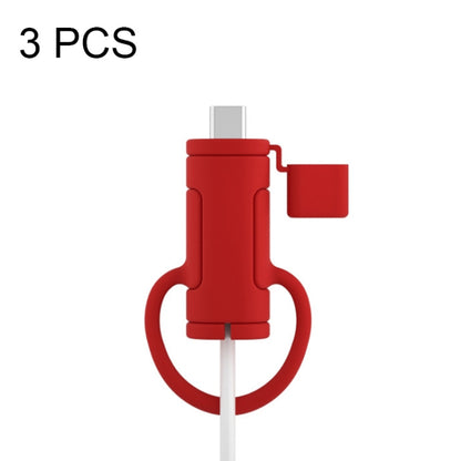 3 PCS Soft Washable Data Cable Silicone Case For Apple, Spec: Type-C (Red) by buy2fix