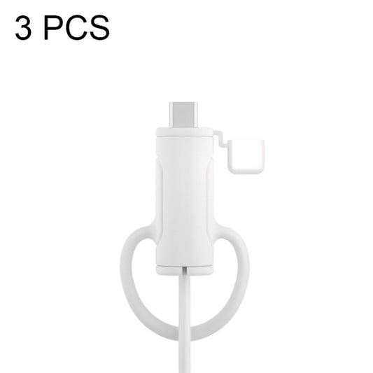 3 PCS Soft Washable Data Cable Silicone Case For Apple, Spec: Type-C (White) by buy2fix