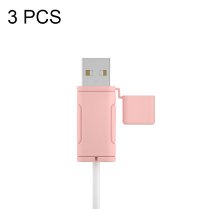 3 PCS Soft Washable Data Cable Silicone Case For Apple, Spec: USB (Pink) by buy2fix