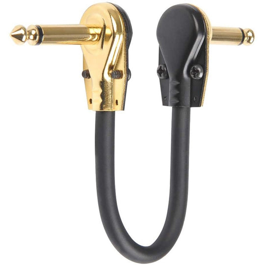 Ligne d'effet de guitare électrique pour instrument audio à bloc unique, longueur du câble: 15 cm (tête plate dorée)