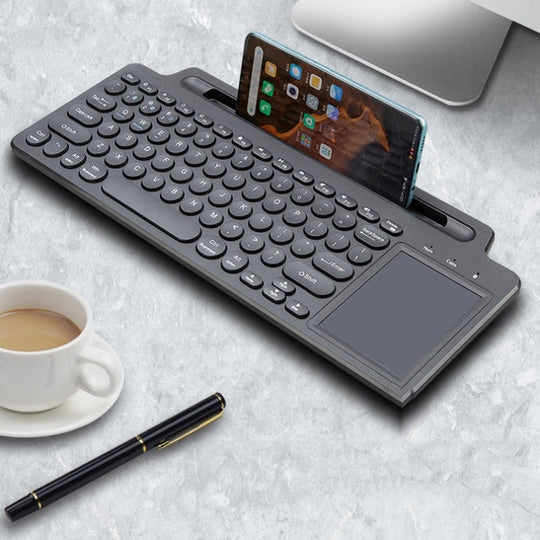 Clavier sans fil Bluetooth 2.4G avec support de fente pour carte et pavé tactile