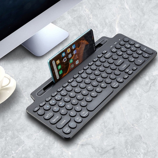 Clavier sans fil Bluetooth 2.4G, avec support de fente pour carte, sans pavé tactile