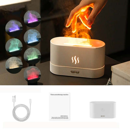 7 Color Flame Aromatherapy Machine Home Office Desk Air Humidifier(White) - Air Purifiers & Accessories by buy2fix | Online Shopping UK | buy2fix