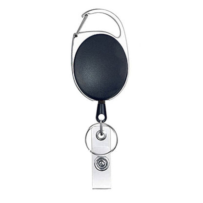 68cm Retractable Pull Badge Reel Zinc Alloy ID Lanyard Name Tag Card Badge Holder(Black) - Name Card Holder by buy2fix | Online Shopping UK | buy2fix