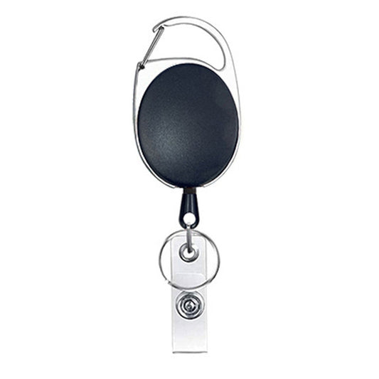 68cm Retractable Pull Badge Reel Zinc Alloy ID Lanyard Name Tag Card Badge Holder(Black) - Name Card Holder by buy2fix | Online Shopping UK | buy2fix