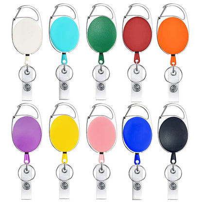 68cm Retractable Pull Badge Reel Zinc Alloy ID Lanyard Name Tag Card Badge Holder(Black) - Name Card Holder by buy2fix | Online Shopping UK | buy2fix