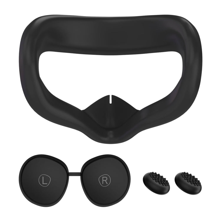 VR Silicone Eye Mask+Lens Protective Cover+Joystick Hat, For Meta Quest 2(Black) - VR Accessories by buy2fix | Online Shopping UK | buy2fix