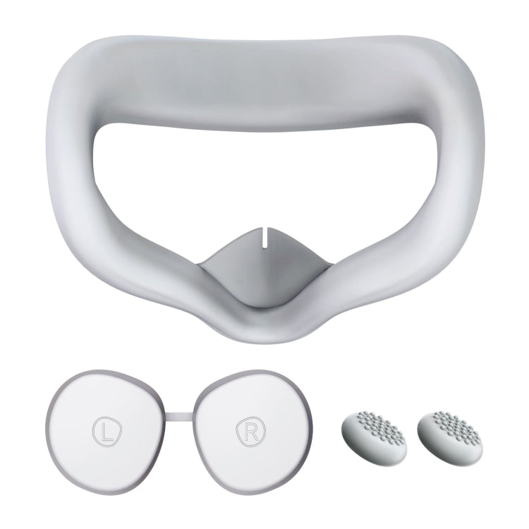 VR Silicone Eye Mask+Lens Protective Cover+Joystick Hat, For Meta Quest 2(Gray) - VR Accessories by buy2fix | Online Shopping UK | buy2fix