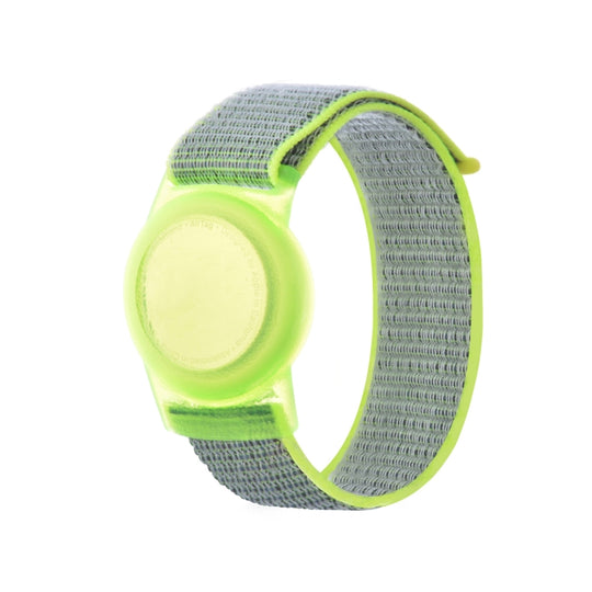 220mm Child Adult Nylon Strap Wristband Protective Case For AirTag 2nd Gen / AirTag 1st Gen (Bright Yellow)
