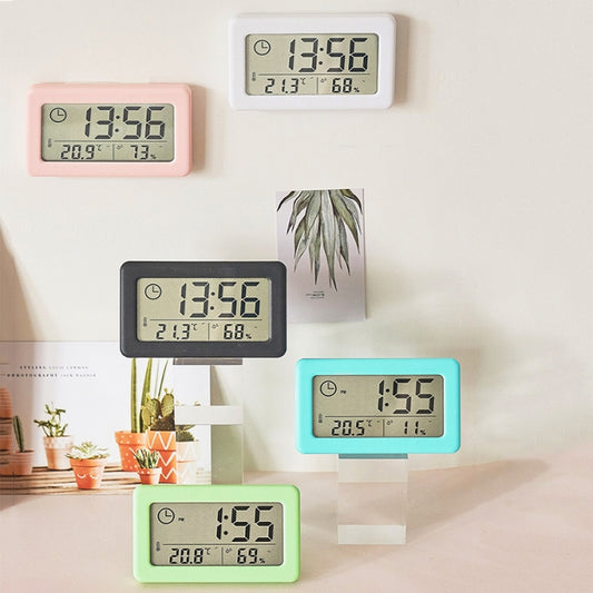 YD005 Mini Light and Thin LCD Screen Temperature/Humidity Meter Electronic Clock(Blue) - Alarm Clocks by buy2fix | Online Shopping UK | buy2fix