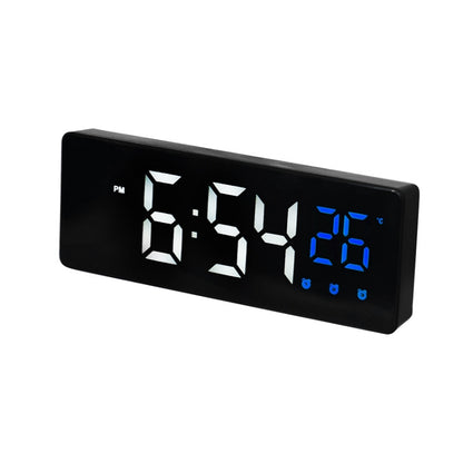 0715 Voice-activated LED Mute Date Temperature Display Electronic Clock(Black Surface Blue Light) - Alarm Clocks by buy2fix | Online Shopping UK | buy2fix