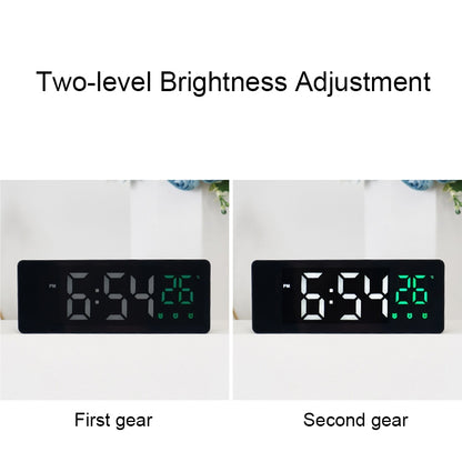 0715 Voice-activated LED Mute Date Temperature Display Electronic Clock(Black Surface Blue Light) - Alarm Clocks by buy2fix | Online Shopping UK | buy2fix