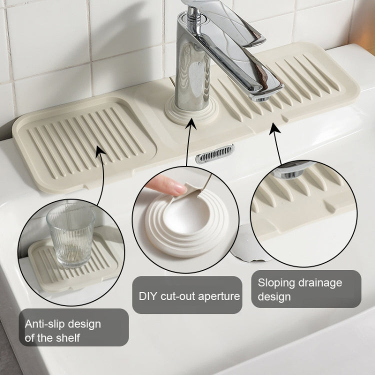 Faucet Silicone Draining Mat Anti-splash Kitchen Sink Non-slip Soap Mat, Size: Extra Large(Deep Gray) - Shelf by buy2fix | Online Shopping UK | buy2fix