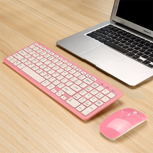 MLD-568 Office Gaming Mute Wireless Mouse Keyboard Set(Pink) by buy2fix