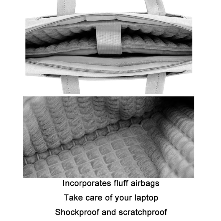 Airbag Thickened Laptop Portable Messenger Bag, Size: 14.1 inches(Black) by buy2fix