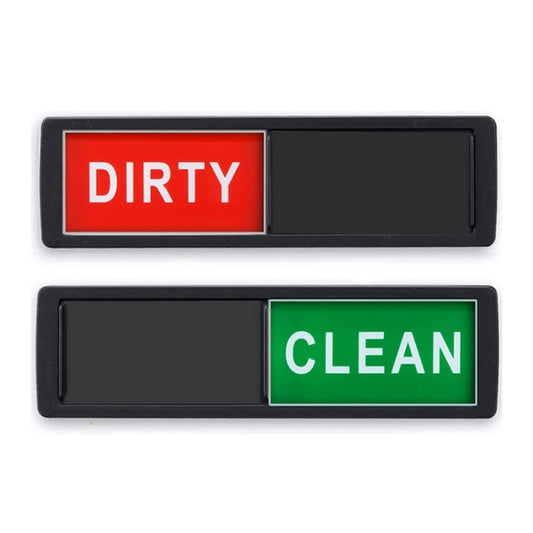 Dishwasher Magnet Clean Dirty Sign 2 Double-Sided Dishwasher Magnet Cover(Black) - Dish Washers & Accessories by buy2fix | Online Shopping UK | buy2fix