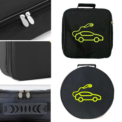 Car Charging Cable Storage Bag Carry Bag For Electric Vehicle Charger Plugs,Spec: Round Without Logo by buy2fix