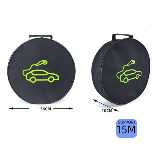 Car Charging Cable Storage Bag Carry Bag For Electric Vehicle Charger Plugs,Spec: Round With Logo by buy2fix