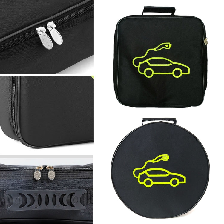 Car Charging Cable Storage Bag Carry Bag For Electric Vehicle Charger Plugs,Spec: Round With Logo by buy2fix