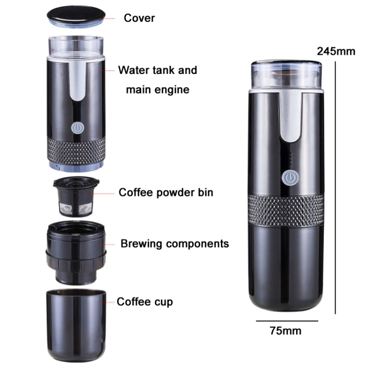 Fully Automatic Portable Wireless Coffee Machine(Black) - Coffee Machine & Accessories by buy2fix | Online Shopping UK | buy2fix