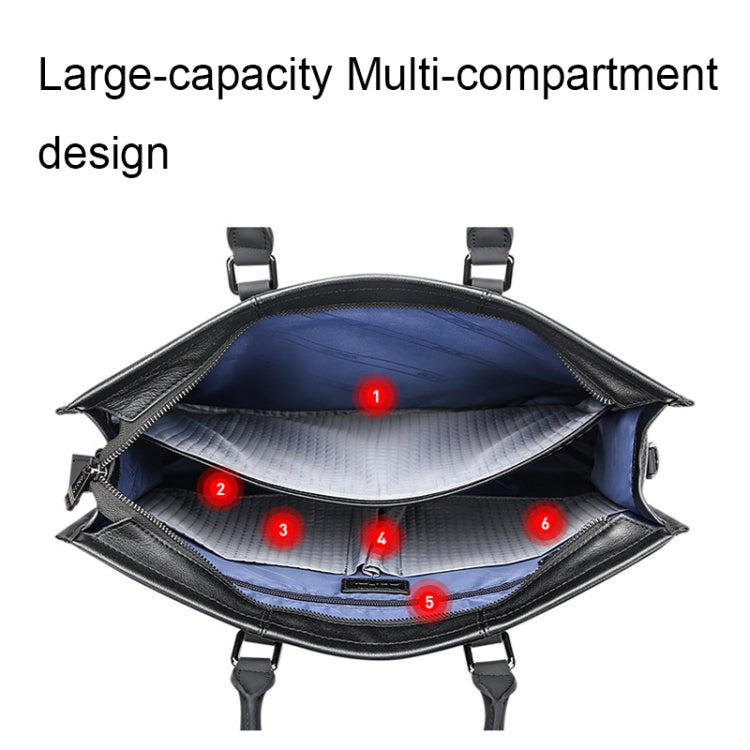 Bopai 11-98711 Multifunctional Business Waterproof Wearable Laptop Handbag(Black) by buy2fix