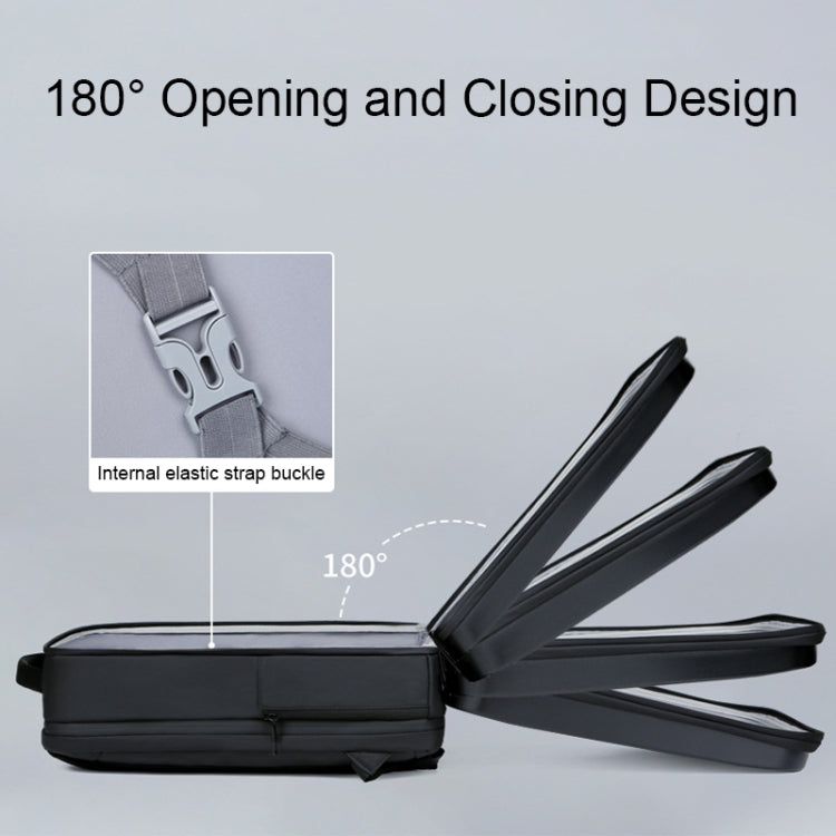 160 Large Capacity ABS Waterproof Laptop Backpack with USB Charging Port(Black) by buy2fix