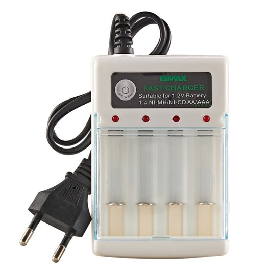 BMAX 4 Slot Independent AA/AAA Battery Charging Seat(EU Plug) - Charger & Converter by BMAX | Online Shopping UK | buy2fix