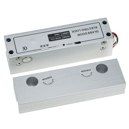 Top And Bottom Frameless Glass Door Aluminum Alloy Electric Mortise Lock(Right) by buy2fix