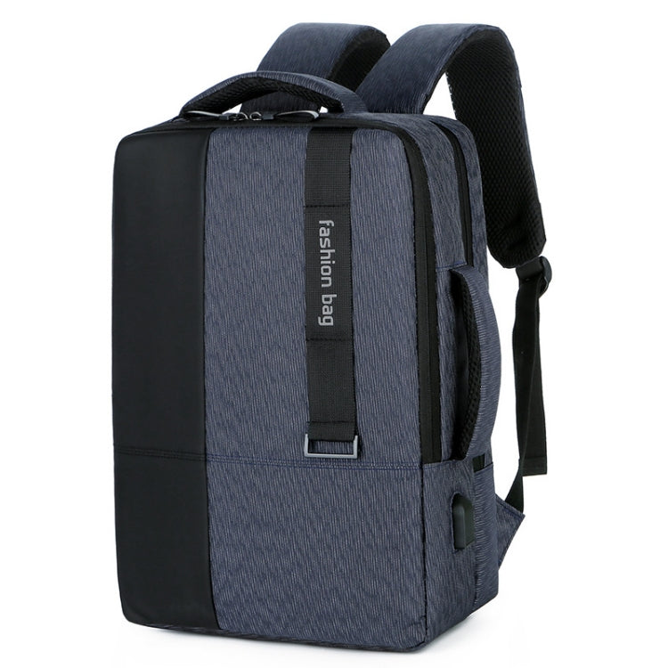 140 Large-capacity Business Commuter Laptop Backpack with USB Charging Interface(Blue) by buy2fix