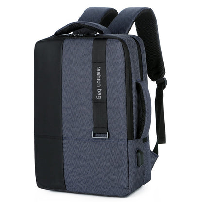 140 Large-capacity Business Commuter Laptop Backpack with USB Charging Interface(Blue) by buy2fix
