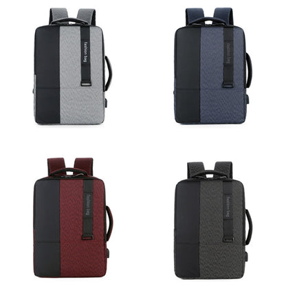 140 Large-capacity Business Commuter Laptop Backpack with USB Charging Interface(Blue) by buy2fix